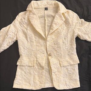 Zara Cream Textured Women's Blazer
